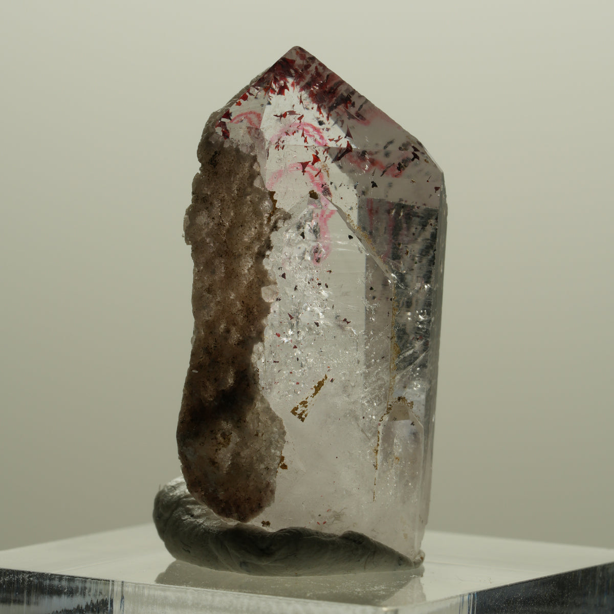 Enhydro Harlekin Phantom Amethyst Spitze, 1x Blase Brandberg, Namibia 29*15*12mm #14145