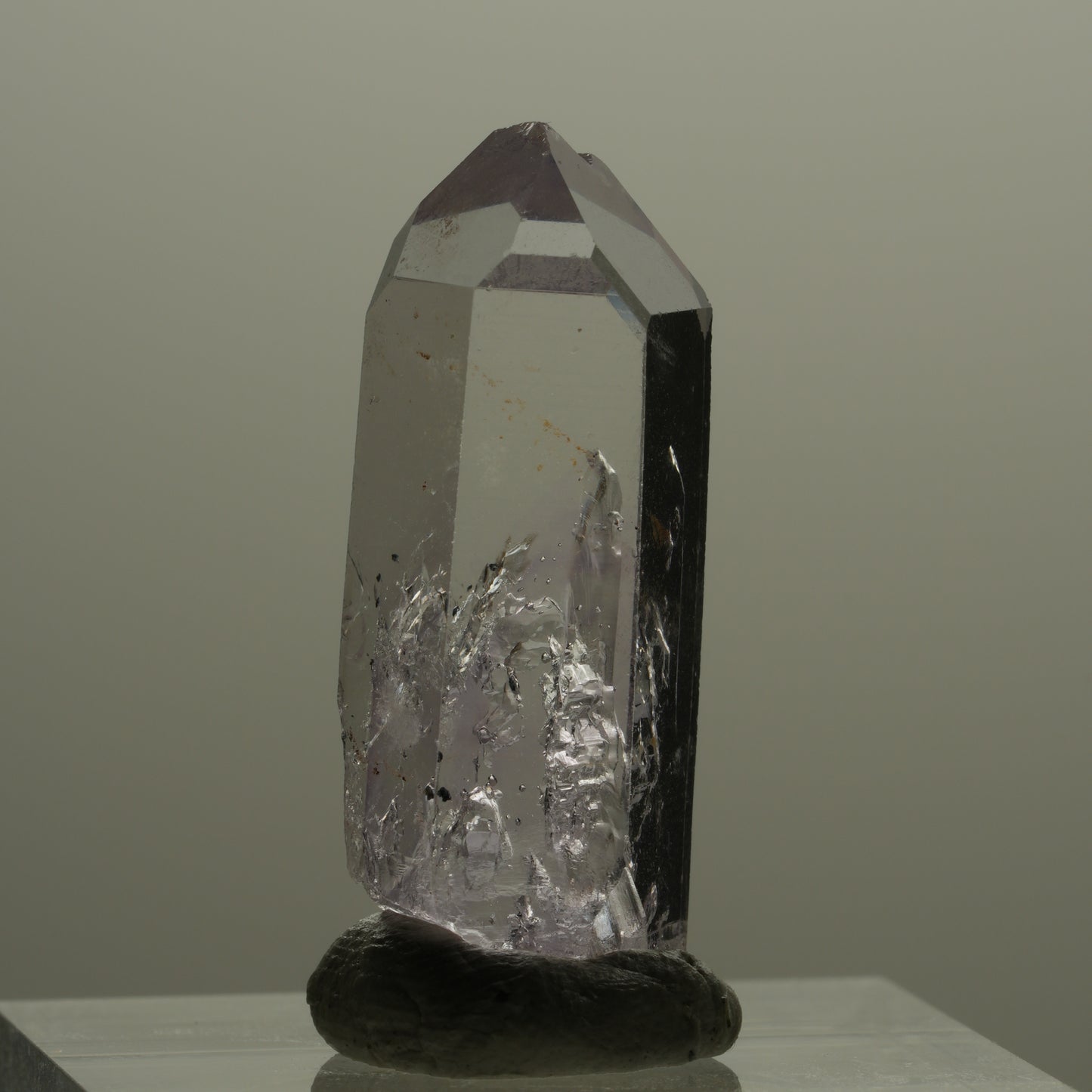 Klare Lemurian Phantom Amethyst Spitze Streep Mine, Goboboseb, Namibia 29*11*9mm #14149