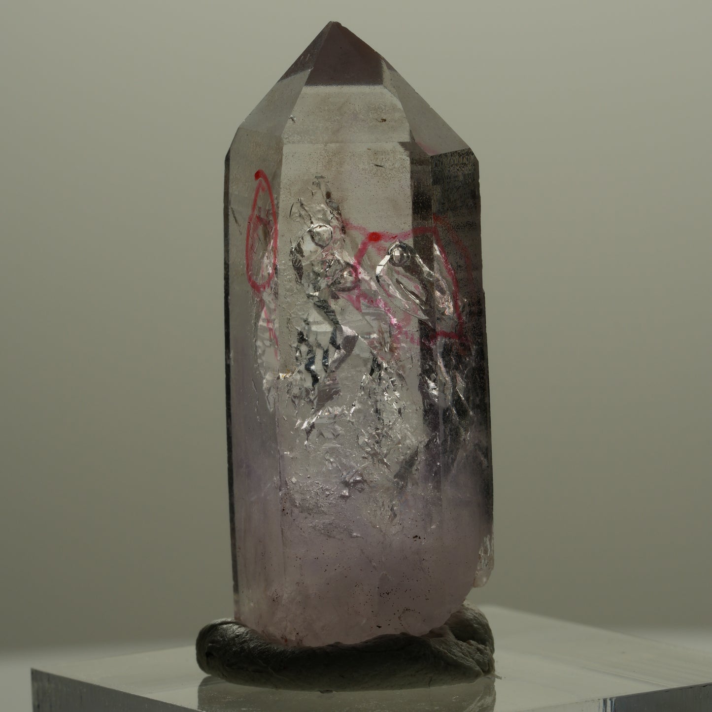 Enhydro Phantom Amethyst Spitze, 3x Blase Streep Mine Goboboseb Namibia 35*13*11mm #14152
