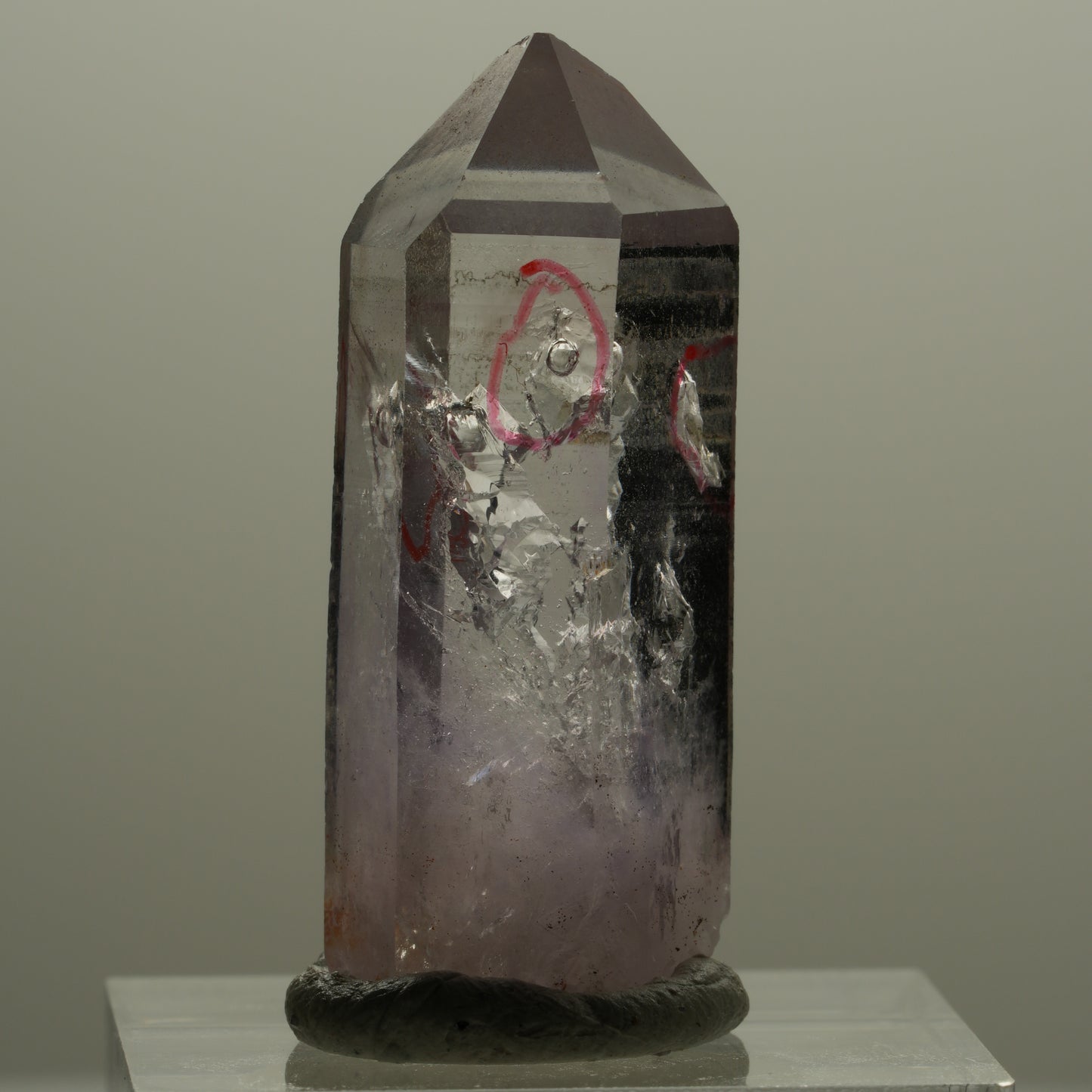 Enhydro Phantom Amethyst Spitze, 3x Blase Streep Mine Goboboseb Namibia 35*13*11mm #14152