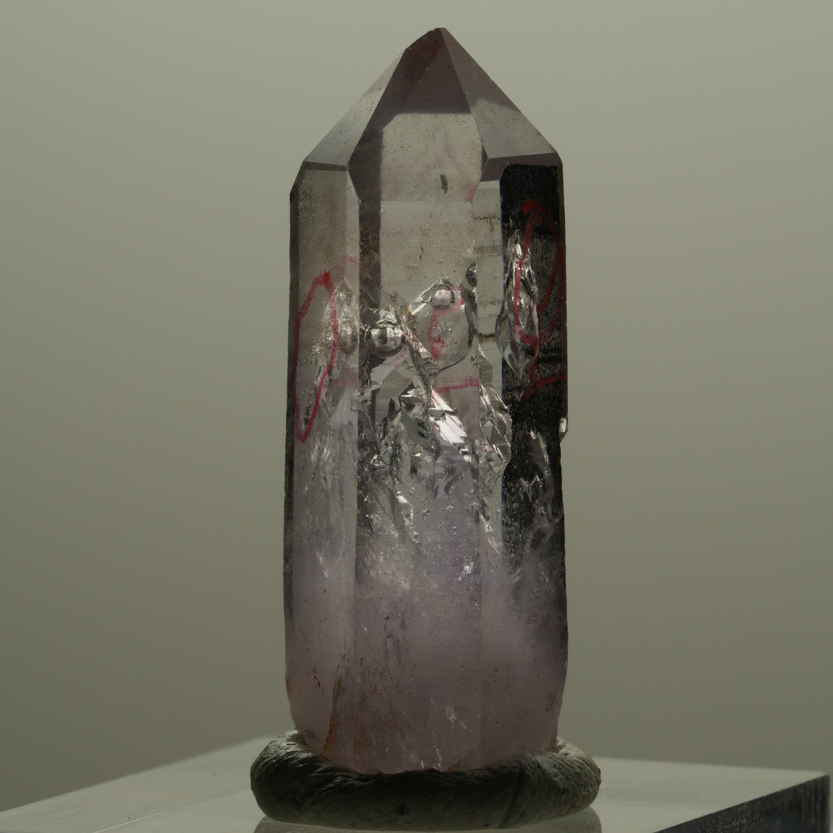 Enhydro Phantom Amethyst Spitze, 3x Blase Streep Mine Goboboseb Namibia 35*13*11mm #14152
