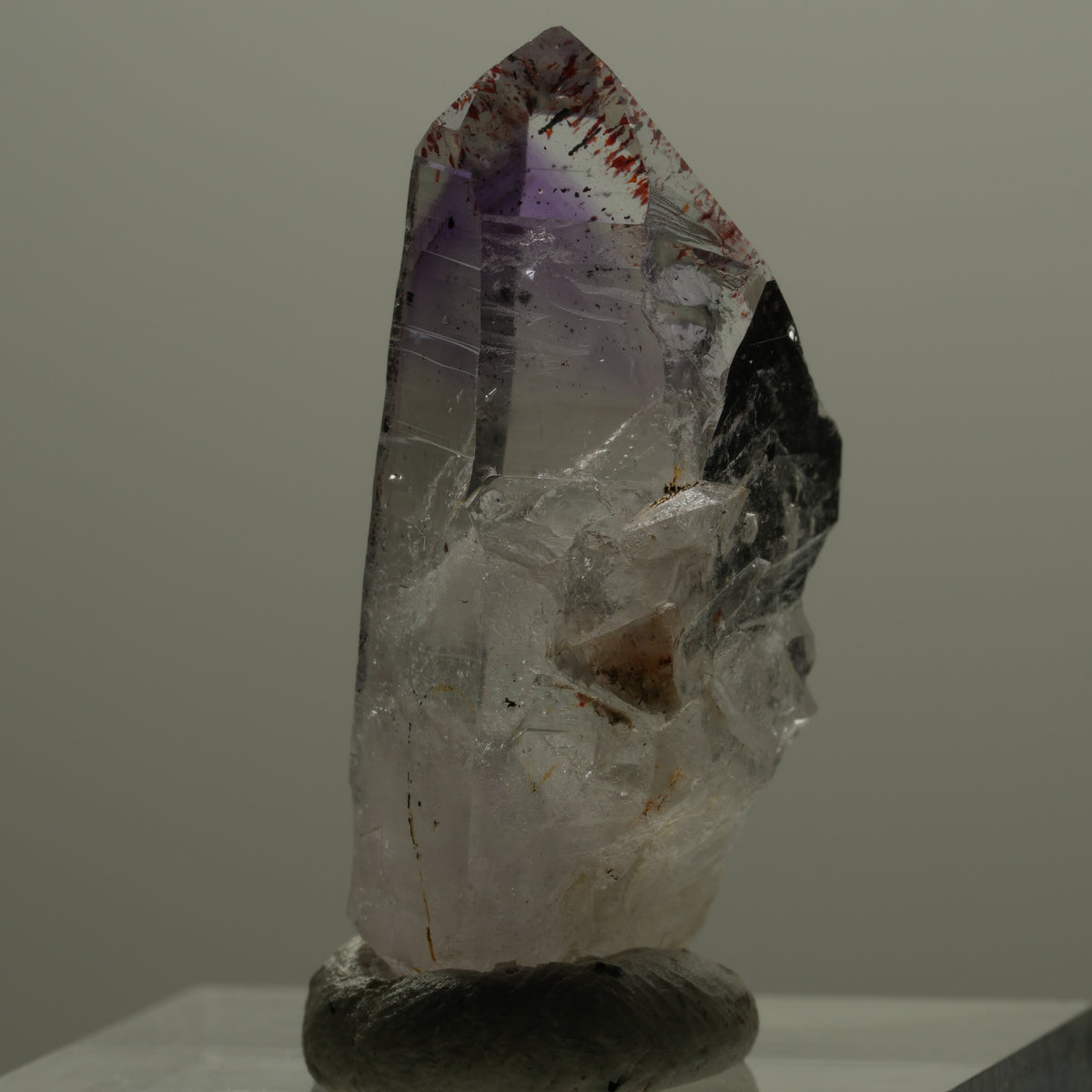Harlekin Lemurian Phantom Amethyst Spitze Streep Mine Goboboseb Namibia 31*15*11mm #14159
