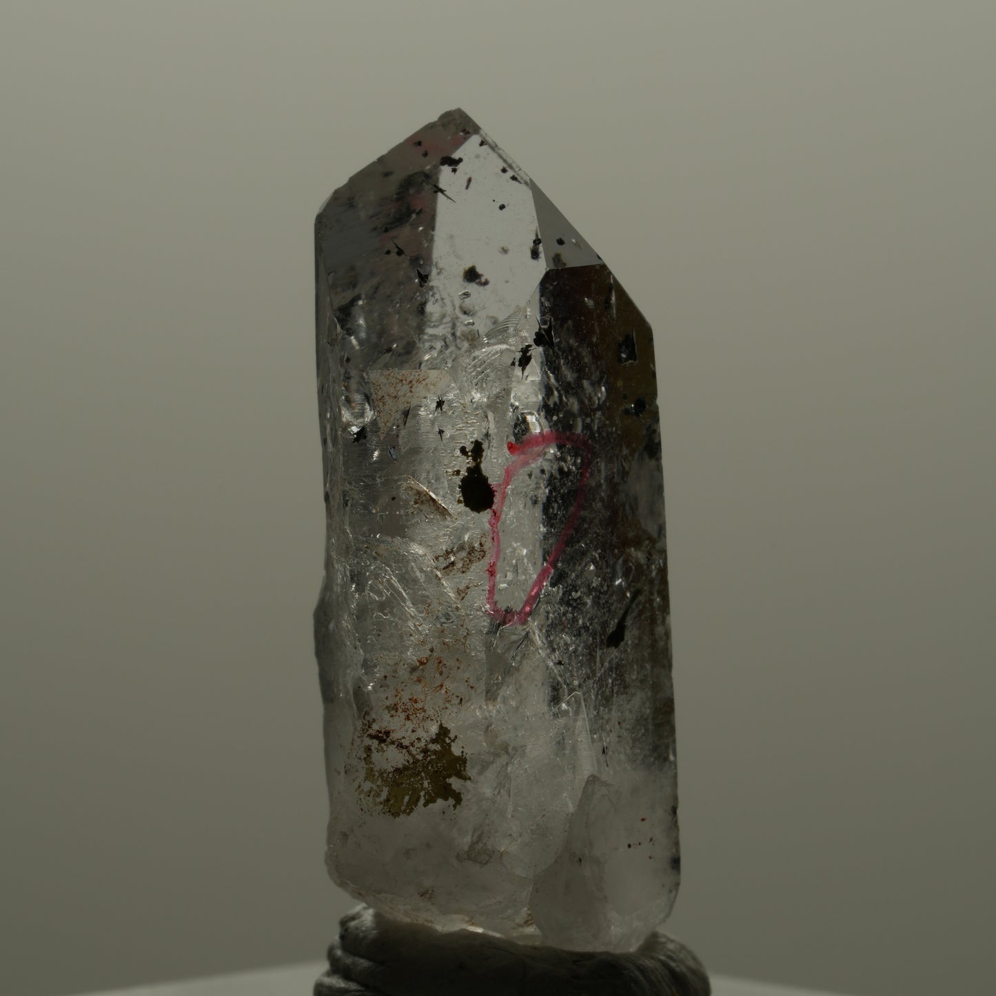 Enhydro Harlekin Phantom Amethyst Spitze, 1x Blase Streep Mine Goboboseb Namibia 29*11*9mm #14163