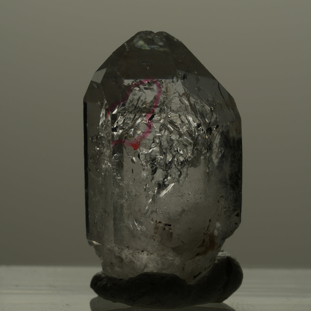 Enhydro Phantom Rauchquarz Skelett Doppelender, 1x Blase Goboboseb, Namibia 22*12*11mm #14167