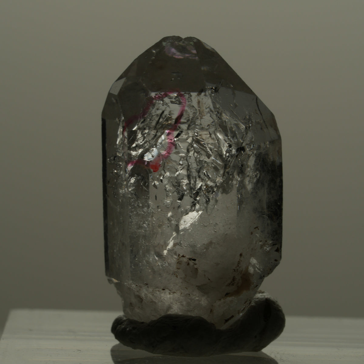 Enhydro Phantom Rauchquarz Skelett Doppelender, 1x Blase Goboboseb, Namibia 22*12*11mm #14167