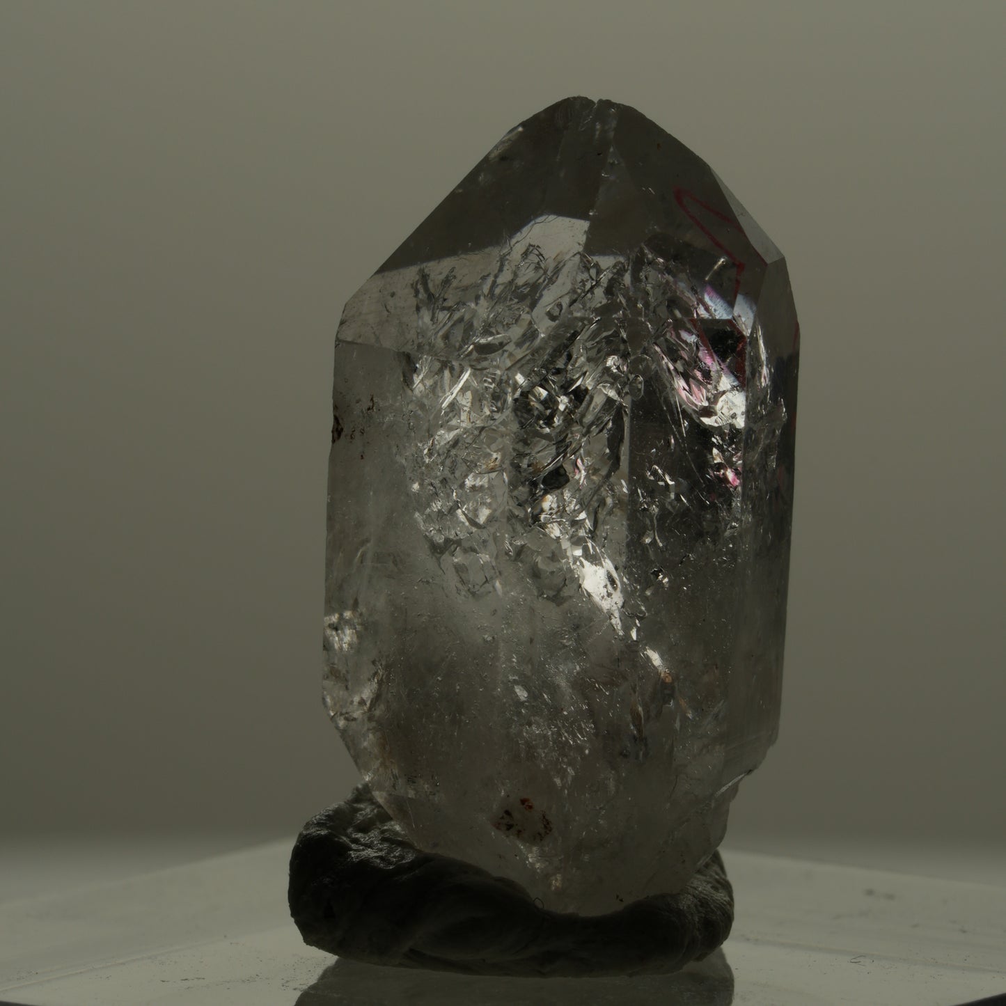 Enhydro Phantom Rauchquarz Skelett Doppelender, 1x Blase Goboboseb, Namibia 22*12*11mm #14167