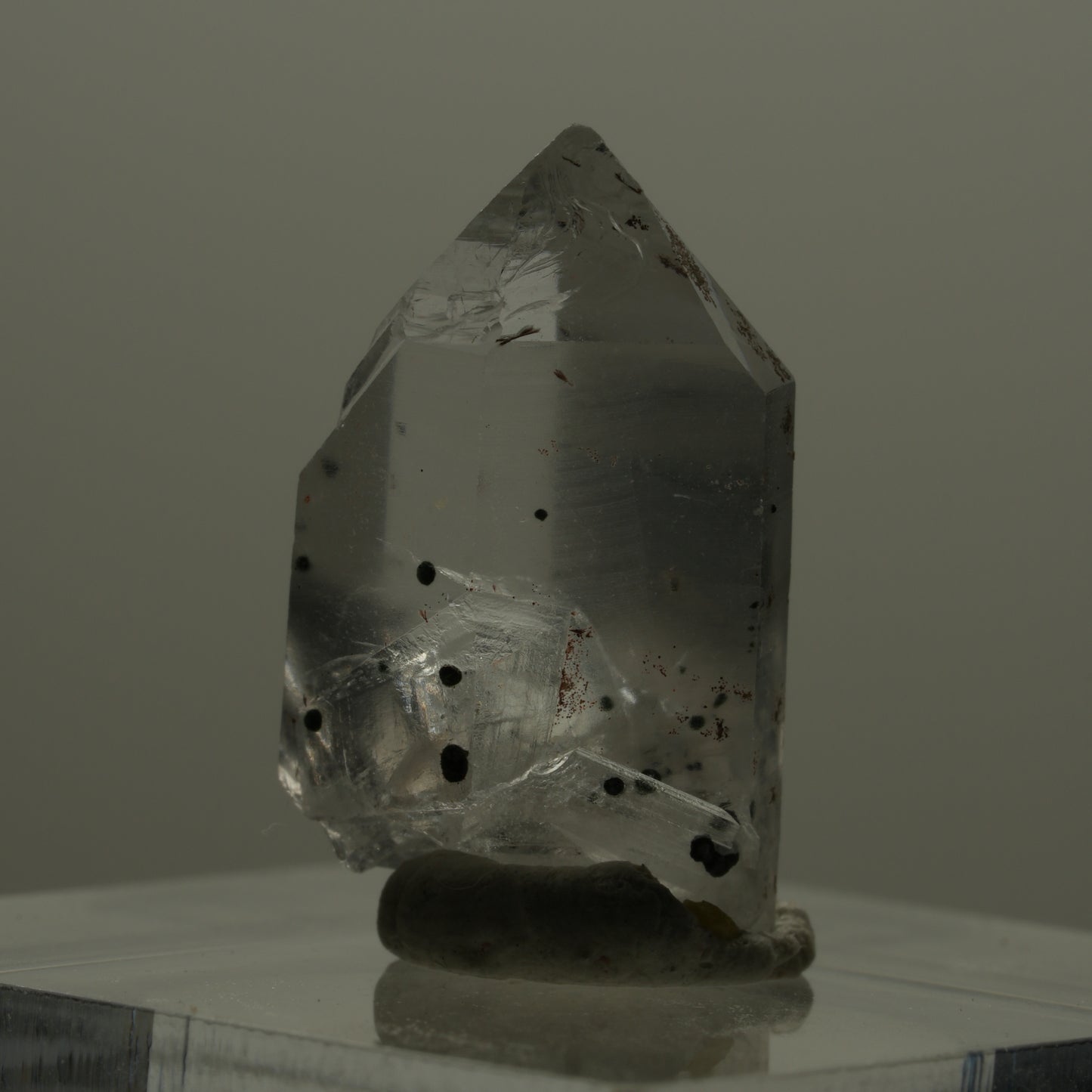 Phantom Skelett Rauchquarz mit Hämatit Streep Mine Goboboseb Namibia 19*12*8mm #14171