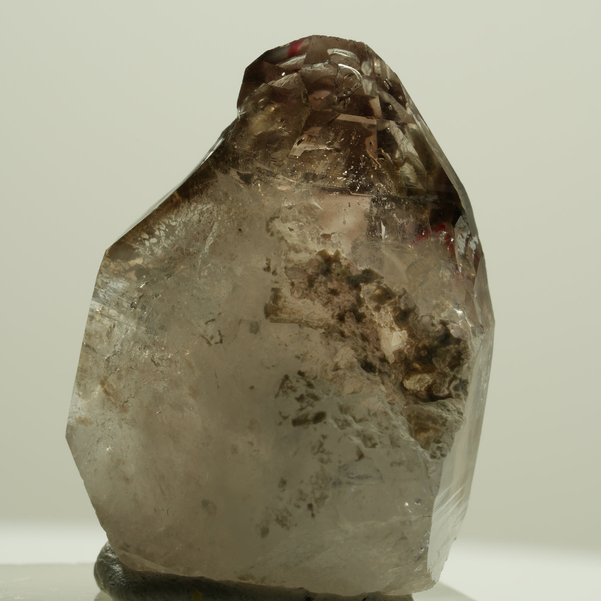 Enhydro Skelett Phantom Rauchquarz Zepter Spitze, 1x Blase Goboboseb, Namibia 31*24*17mm #14182
