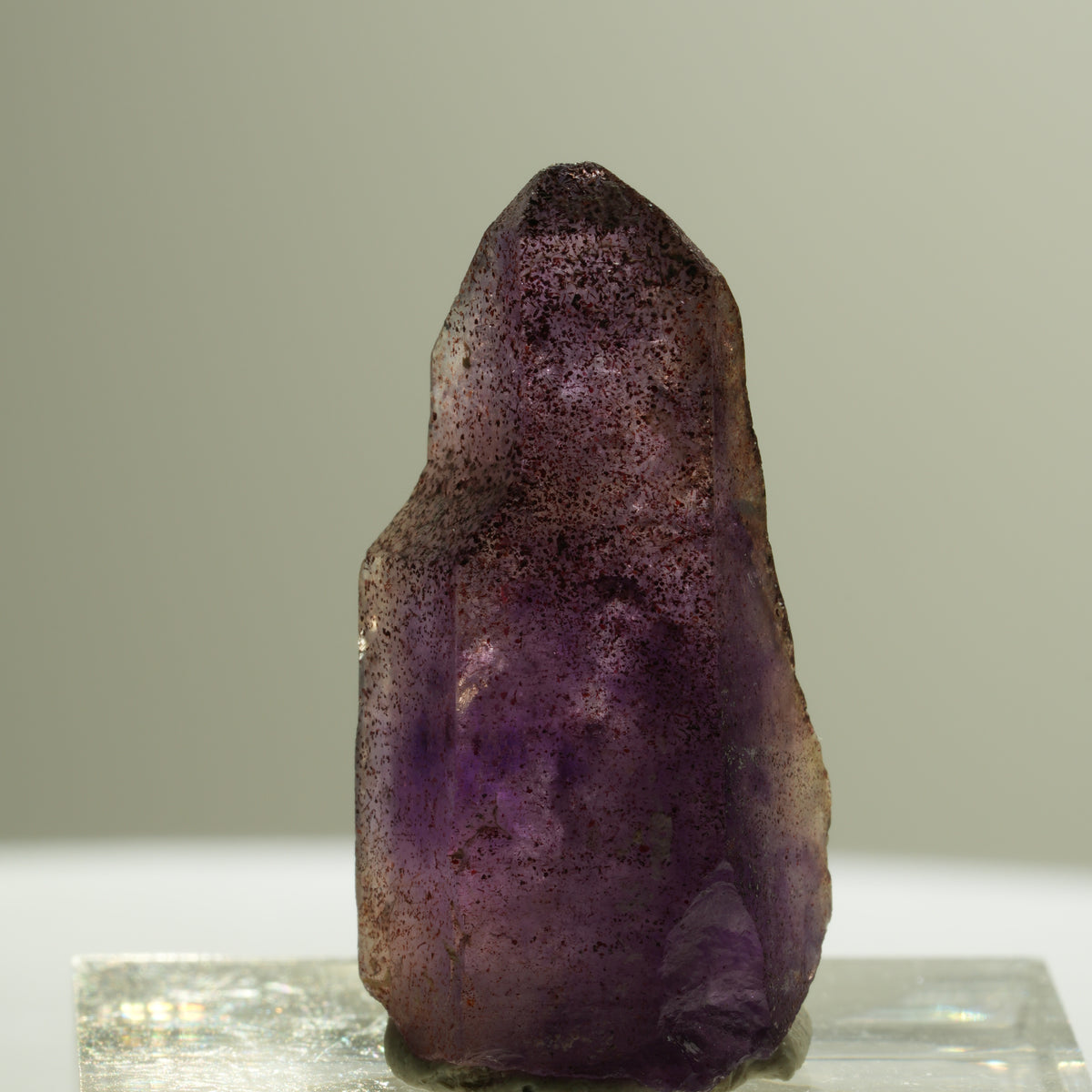 Seltene Phantom Skelett Amethyst mit Eisen Spitze Brandberg, Namibia 27*14*9mm #14187