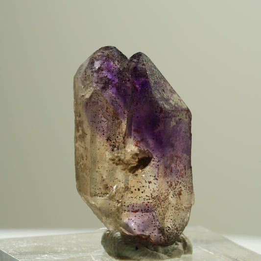 Seltene Phantom Skelett Amethyst DT mit Eisen Spitze Brandberg, Namibia 25*15*9mm #14188