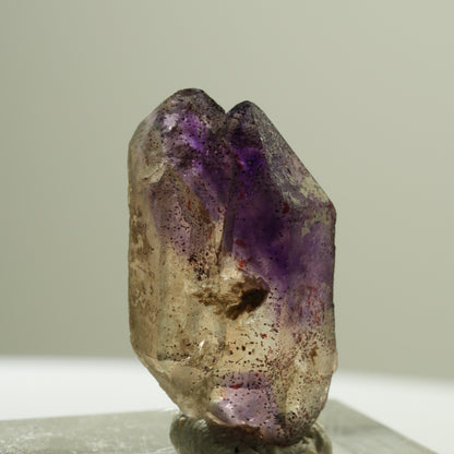 Seltene Phantom Skelett Amethyst DT mit Eisen Spitze Brandberg, Namibia 25*15*9mm #14188