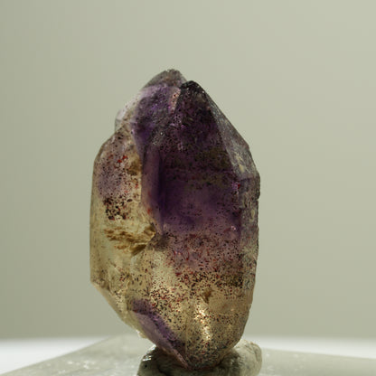 Seltene Phantom Skelett Amethyst DT mit Eisen Spitze Brandberg, Namibia 25*15*9mm #14188