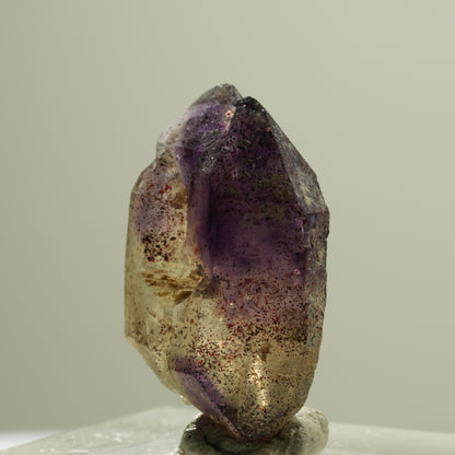 Seltene Phantom Skelett Amethyst DT mit Eisen Spitze Brandberg, Namibia 25*15*9mm #14188