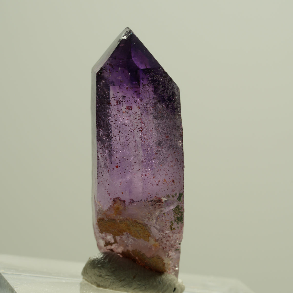Seltene Phantom Skelett Amethyst mit Eisen Spitze Brandberg, Namibia 30*12*9mm #14190