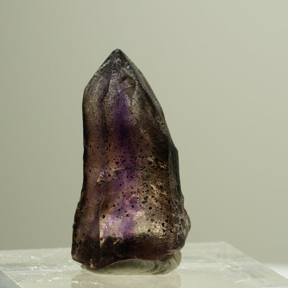 Seltene Phantom Skelett Amethyst mit Eisen Spitze Brandberg, Namibia 25*13*9mm #14192