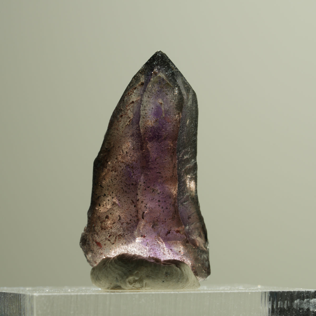 Seltene Phantom Skelett Amethyst mit Eisen Spitze Brandberg, Namibia 25*13*9mm #14192