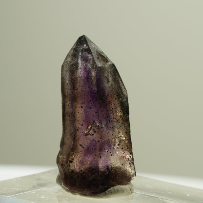 Seltene Phantom Skelett Amethyst mit Eisen Spitze Brandberg, Namibia 25*13*9mm #14192