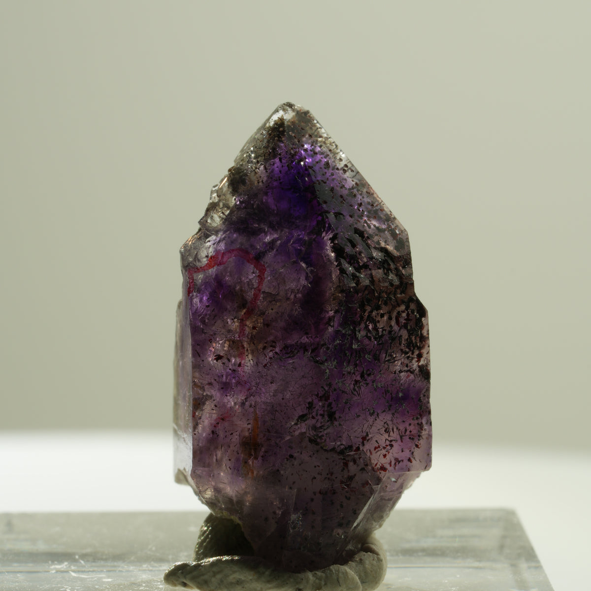 Enhydro Skelett Phantom Amethyst Spitze, 1x Blase Brandberg, Namibia 25*15*13mm #14193