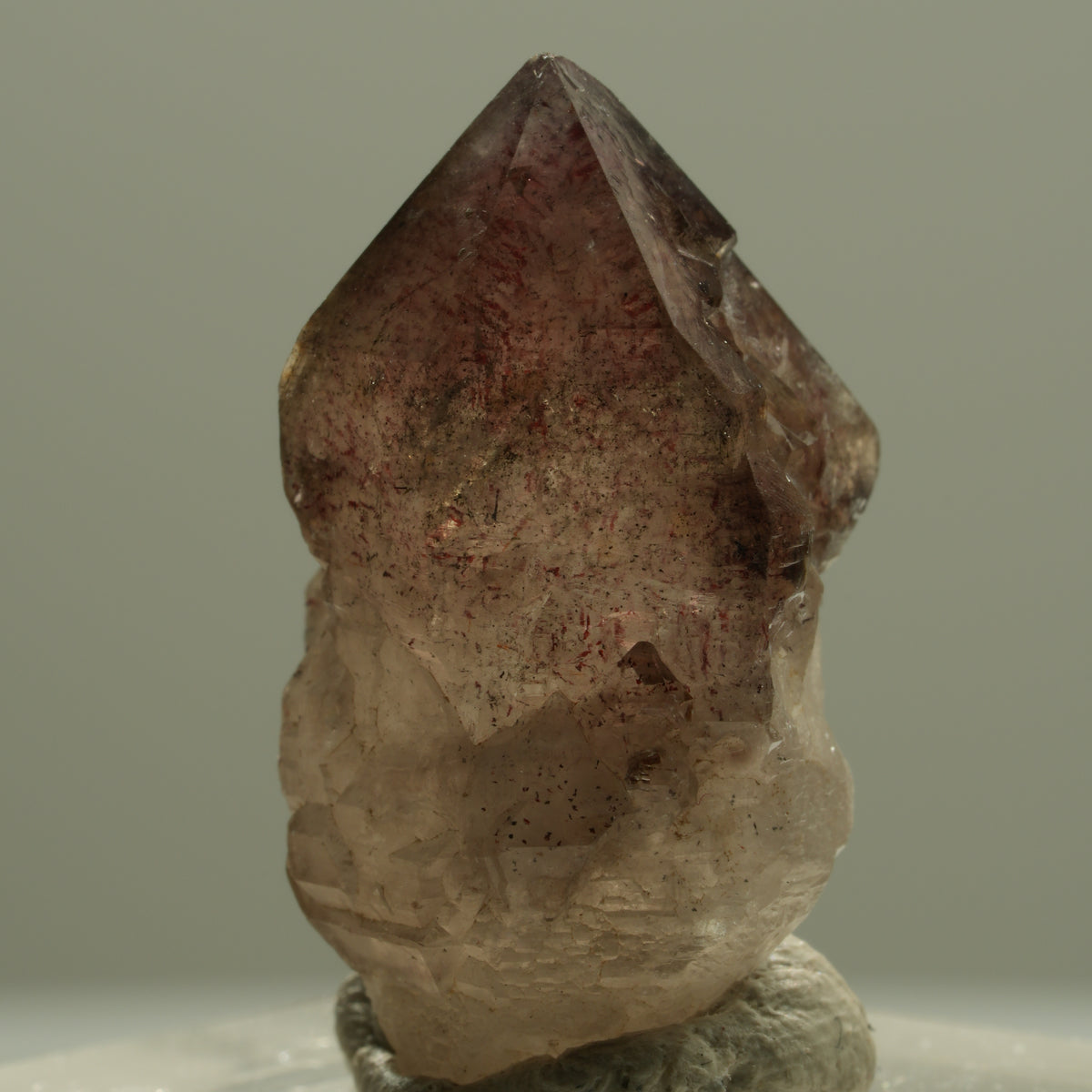 Seltene Phantom Amethyst Zepter mit Eisen Spitze Brandberg, Namibia 26*15*14mm #14198
