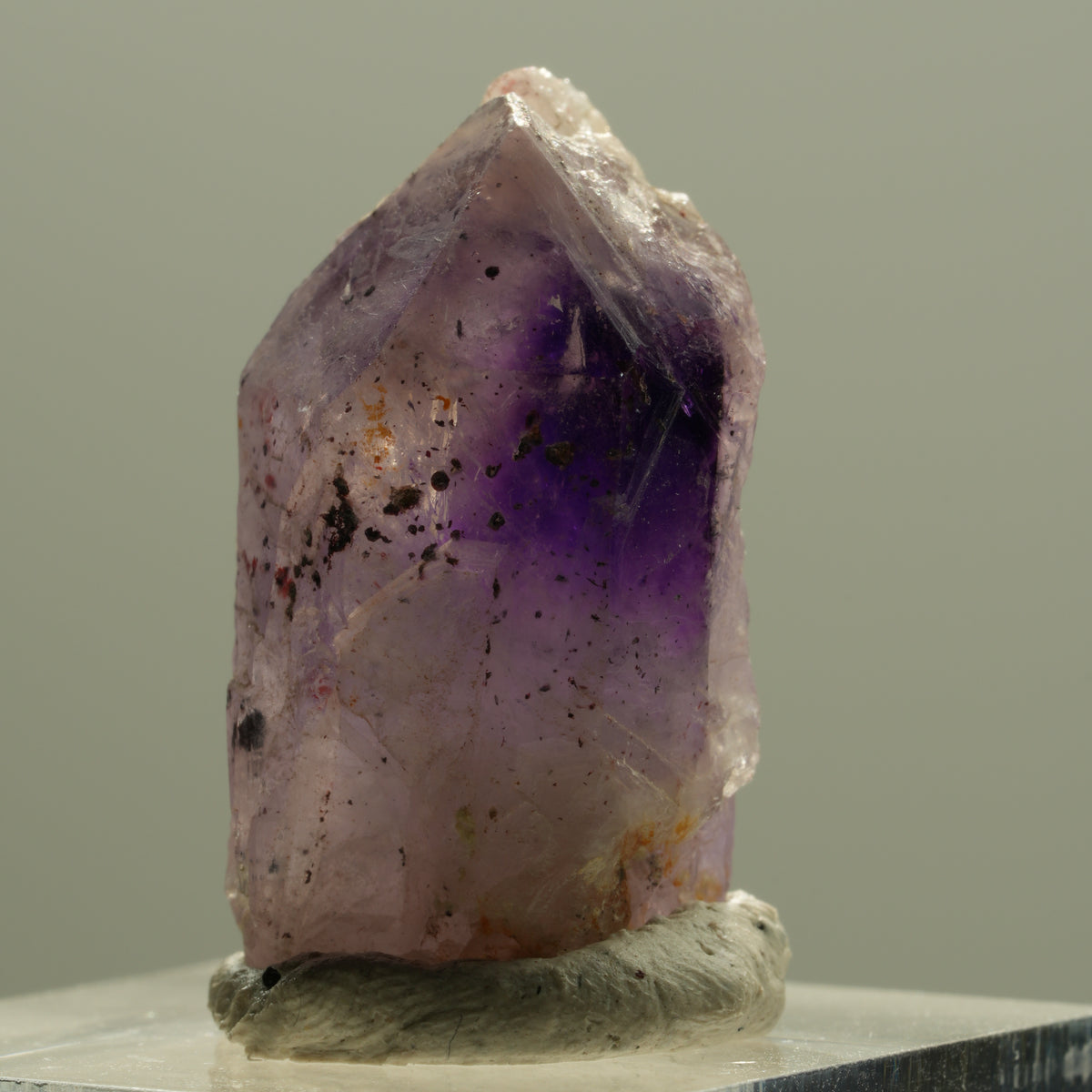Seltene Phantom Skelett Amethyst mit Eisen Spitze Brandberg, Namibia 28*17*13mm #14201