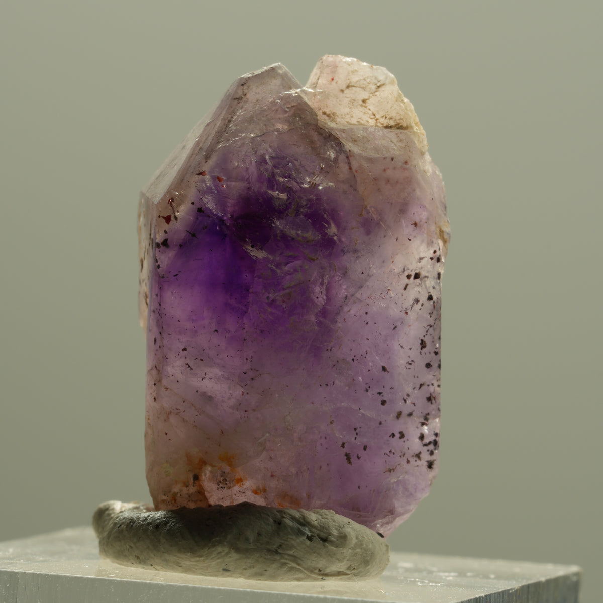 Seltene Phantom Skelett Amethyst mit Eisen Spitze Brandberg, Namibia 28*17*13mm #14201