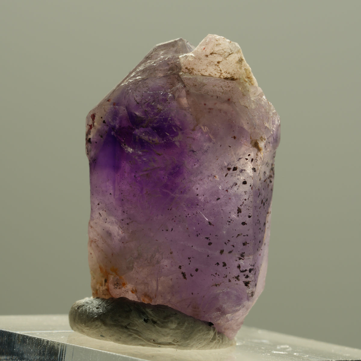 Seltene Phantom Skelett Amethyst mit Eisen Spitze Brandberg, Namibia 28*17*13mm #14201