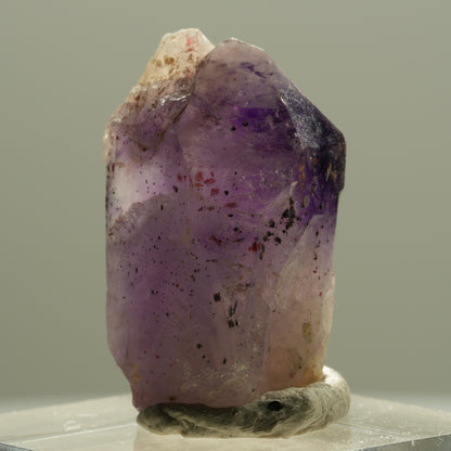 Seltene Phantom Skelett Amethyst mit Eisen Spitze Brandberg, Namibia 28*17*13mm #14201