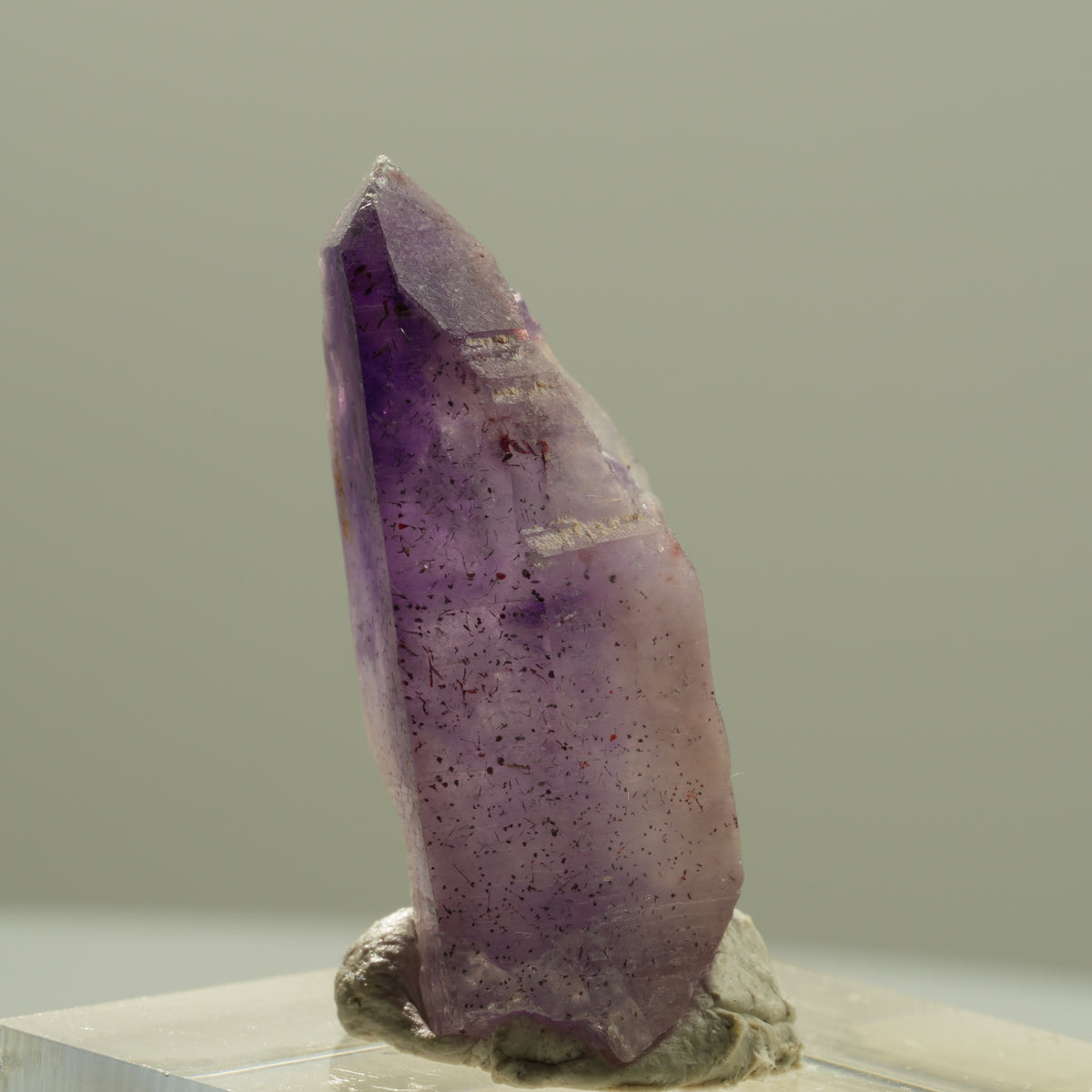 Seltene Phantom Skelett Amethyst mit Eisen Spitze Brandberg, Namibia 30*12*11mm #14202