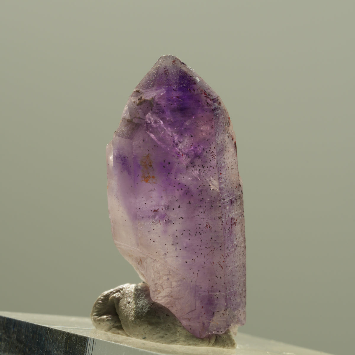 Seltene Phantom Skelett Amethyst mit Eisen Spitze Brandberg, Namibia 30*12*11mm #14202