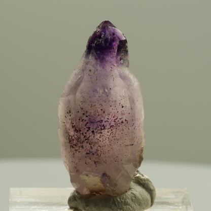 Seltene Phantom Amethyst Zepter mit Eisen Spitze Brandberg, Namibia 30*14*12mm #14203