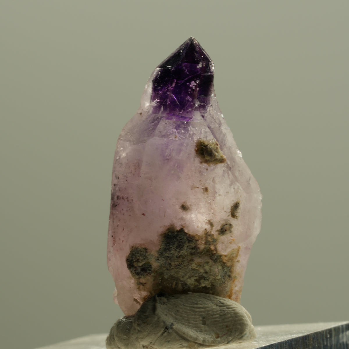 Seltene Phantom Amethyst Zepter mit Eisen Spitze Brandberg, Namibia 30*14*12mm #14203