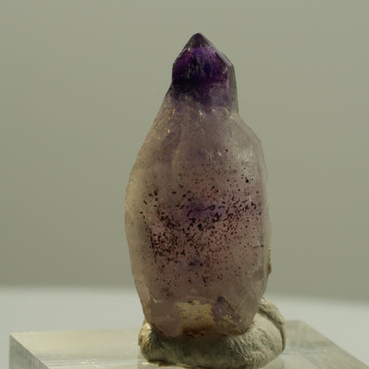 Seltene Phantom Amethyst Zepter mit Eisen Spitze Brandberg, Namibia 30*14*12mm #14203