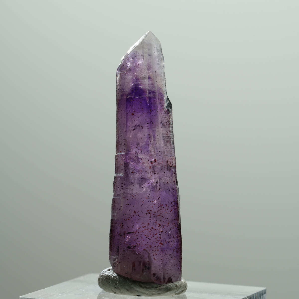 Seltene Phantom Skelett Amethyst mit Eisen Spitze Brandberg, Namibia 38*11*8mm #14213