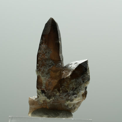 Skelett Rauchquarz Kristall Spitze mit Hyalit Opal Erongo, Namibia 37*26*13mm #14216