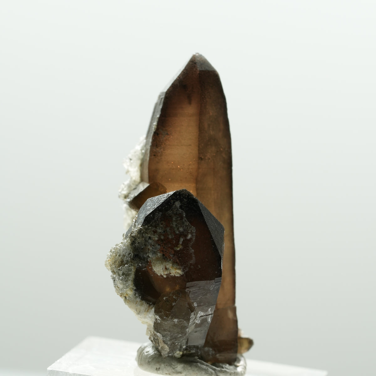 Skelett Rauchquarz Kristall Spitze mit Hyalit Opal Erongo, Namibia 37*26*13mm #14216