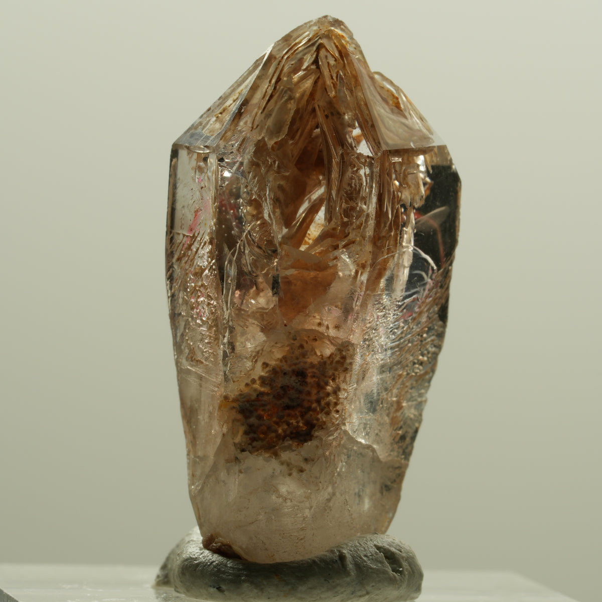 Enhydro Skelett Fenster Phantom Rauchquarz Zepter, 1x Blase Goboboseb, Namibia 30*15*13mm #14219