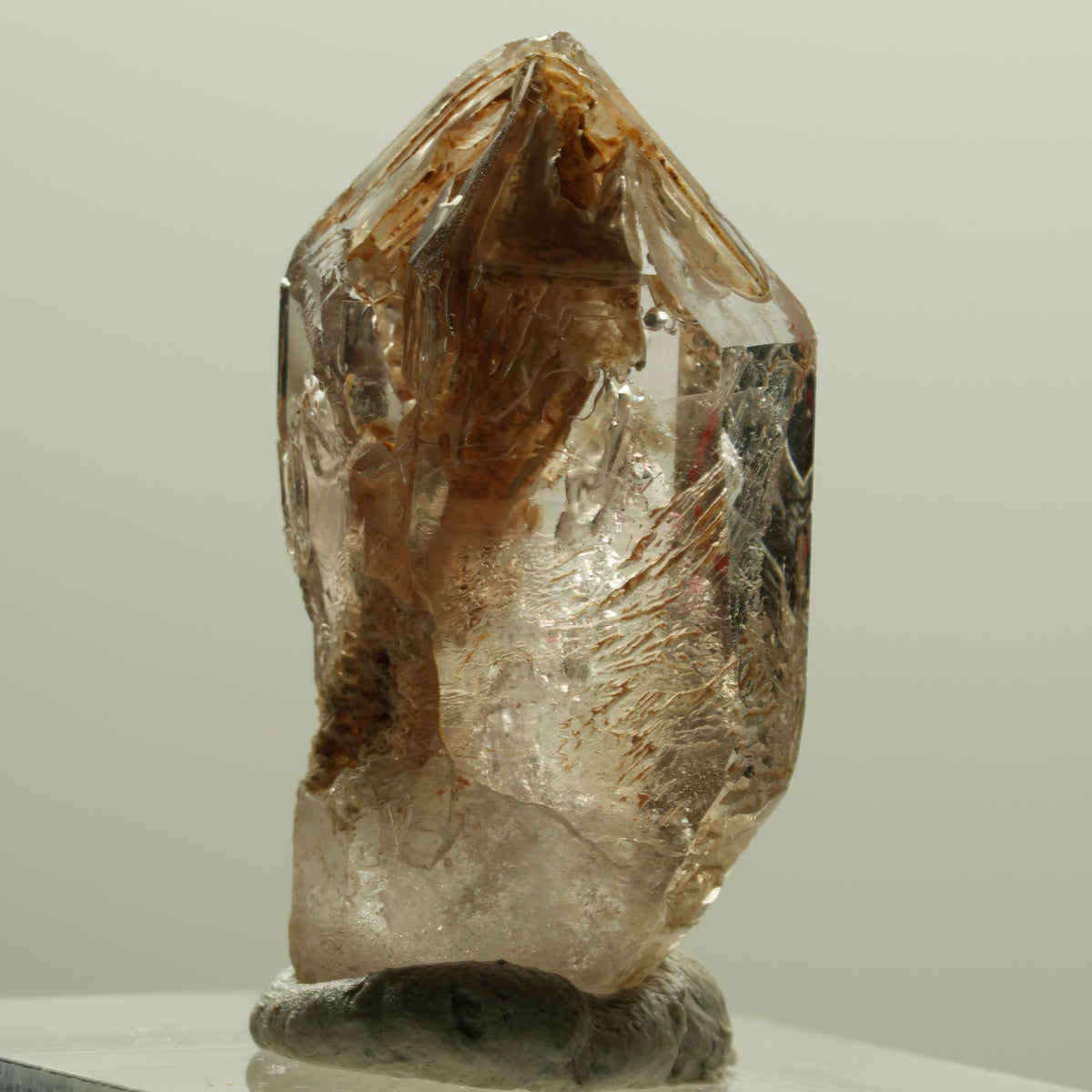 Enhydro Skelett Fenster Phantom Rauchquarz Zepter, 1x Blase Goboboseb, Namibia 30*15*13mm #14219