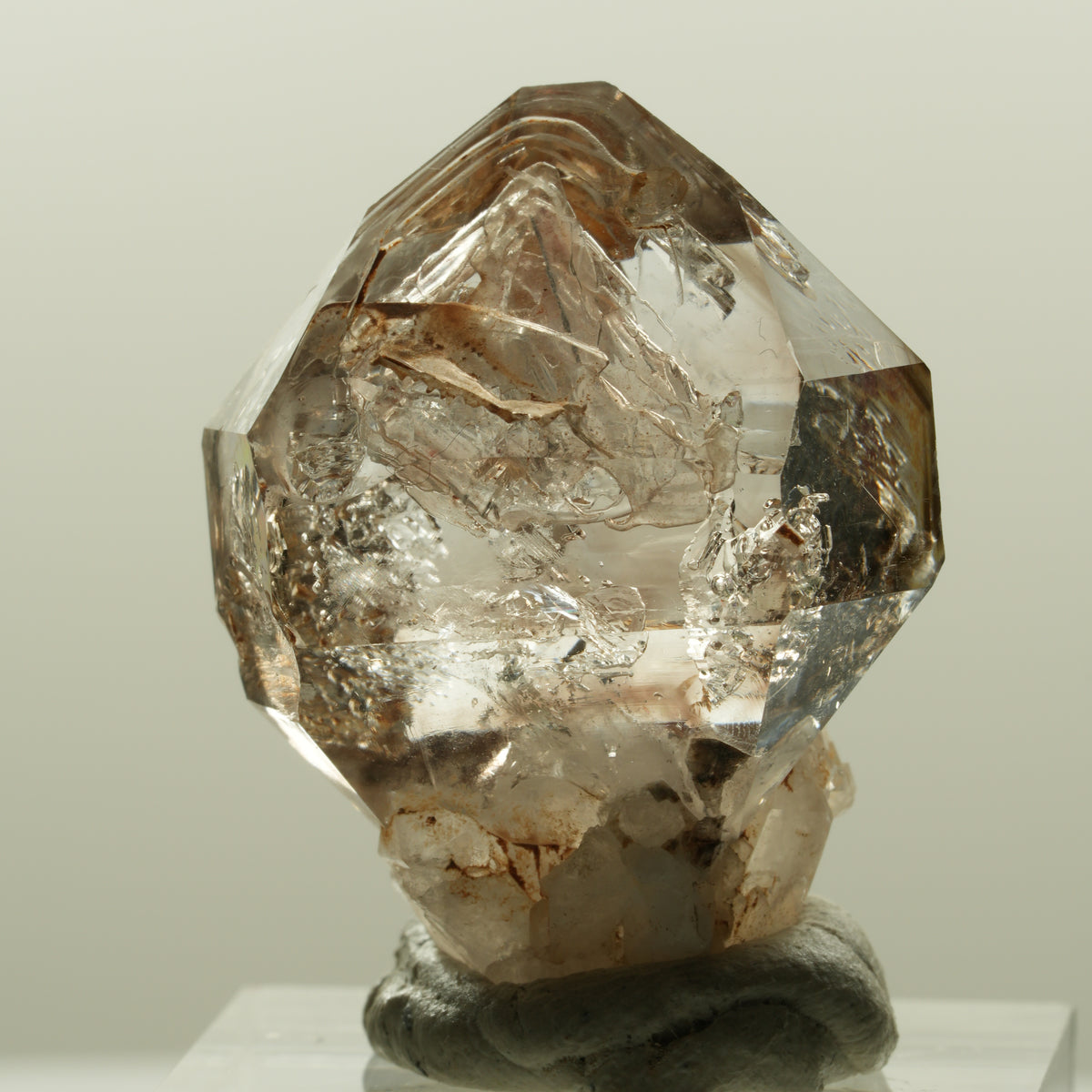 Skelett Fenster Phantom Rauchquarz Zepter Spitze Goboboseb, Namibia 33*25*20mm #14220