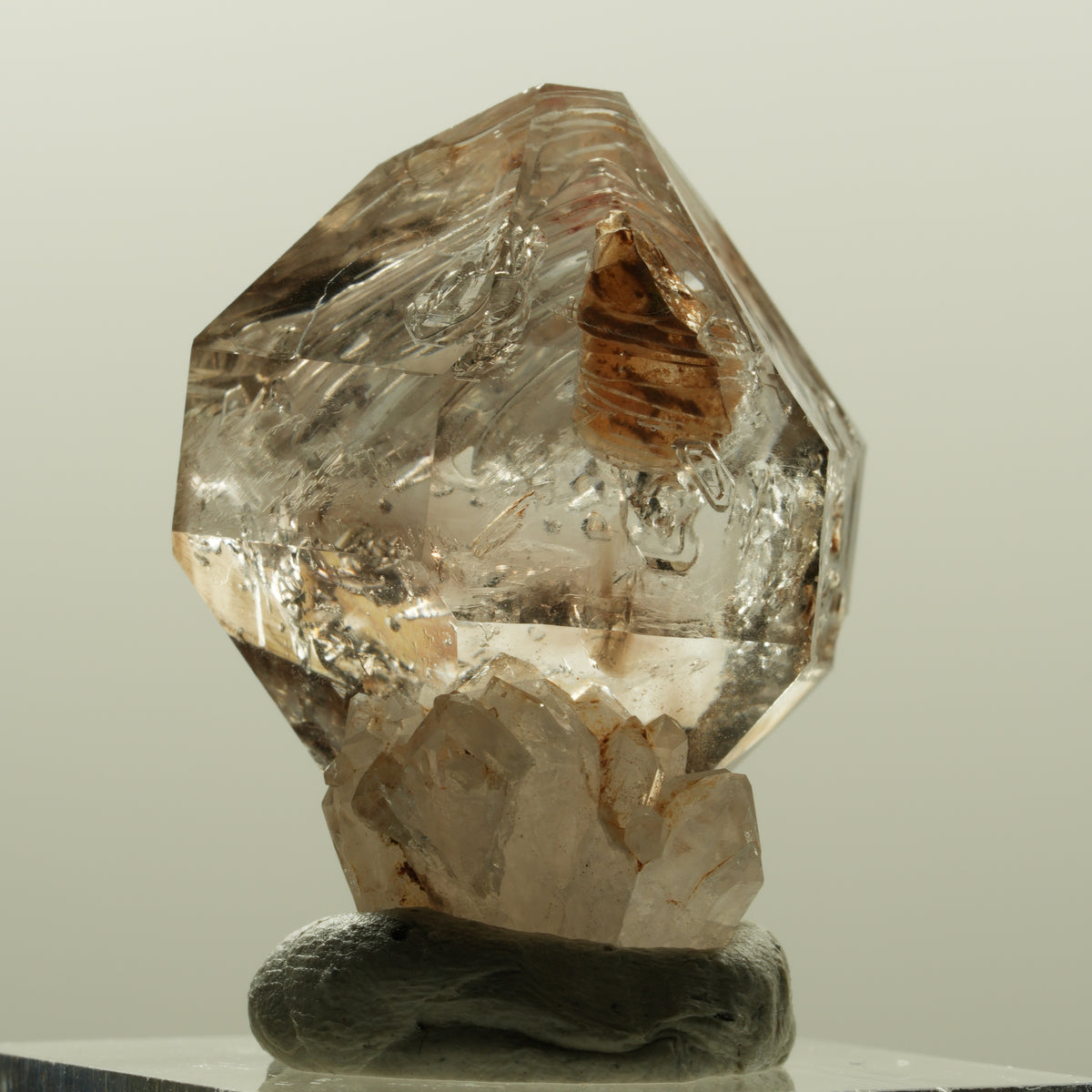 Skelett Fenster Phantom Rauchquarz Zepter Spitze Goboboseb, Namibia 33*25*20mm #14220