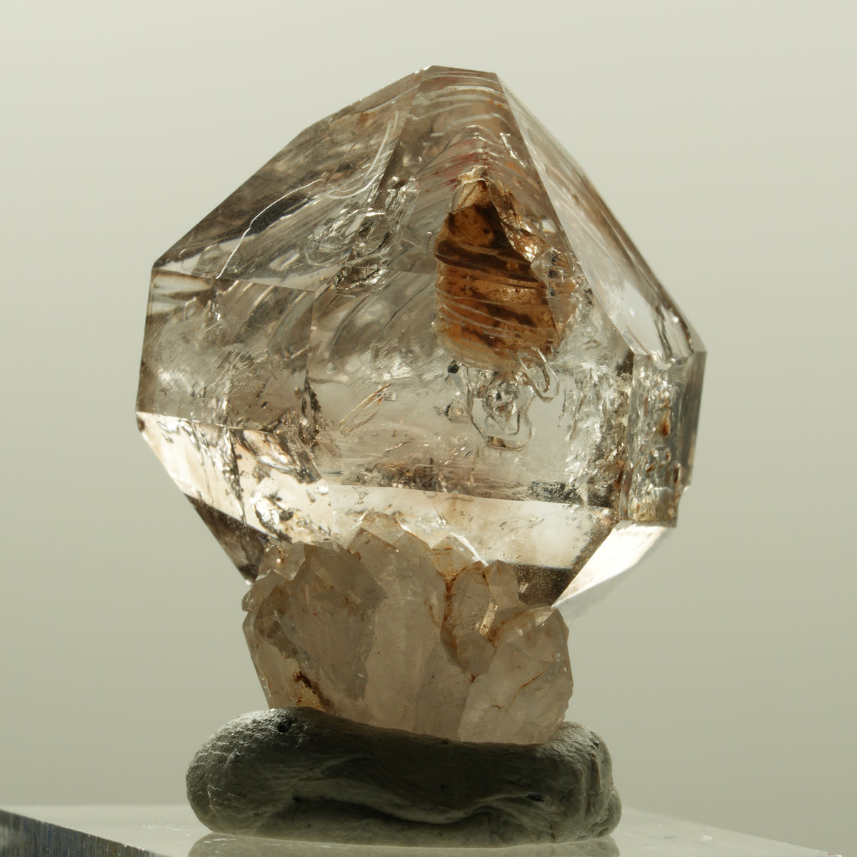 Skelett Fenster Phantom Rauchquarz Zepter Spitze Goboboseb, Namibia 33*25*20mm #14220
