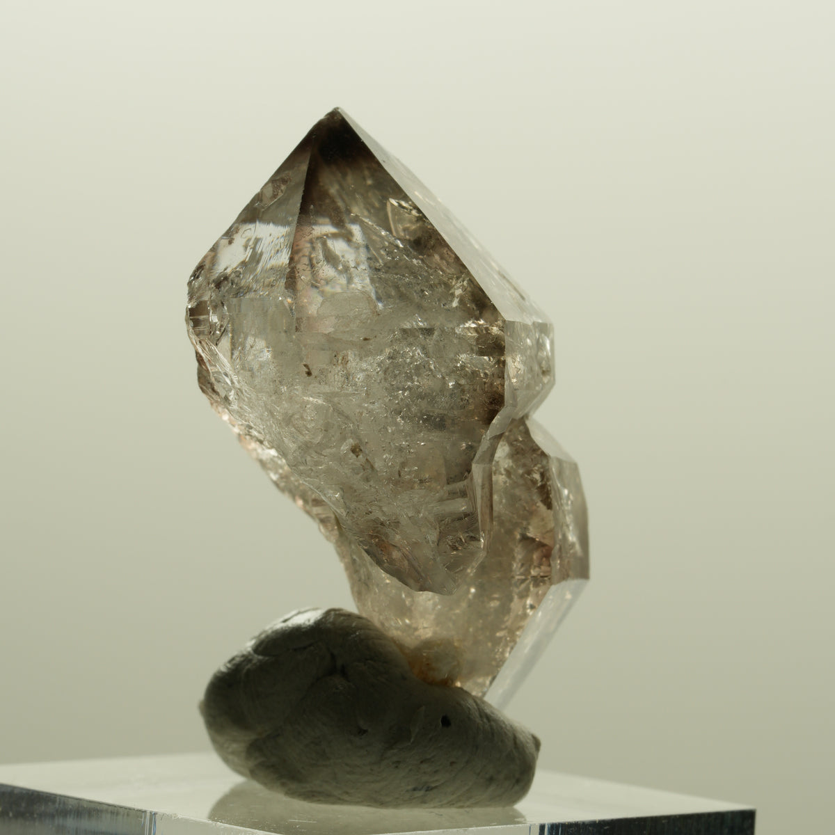 Skelett Phantom Rauchquarz Fenster Zepter Doppelender Spitze Goboboseb, Namibia 35*25*18mm #14226