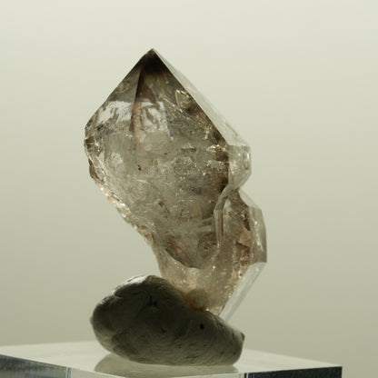 Skelett Phantom Rauchquarz Fenster Zepter Doppelender Spitze Goboboseb, Namibia 35*25*18mm #14226