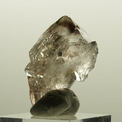Skelett Phantom Rauchquarz Fenster Zepter Doppelender Spitze Goboboseb, Namibia 35*25*18mm #14226