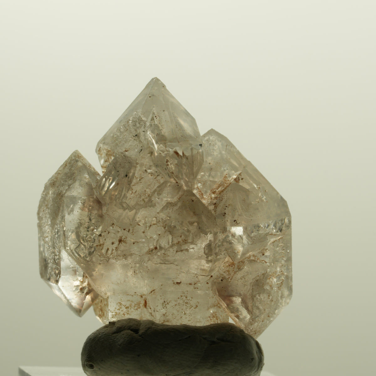 Skelett Phantom Rauchquarz Fenster Zepter Doppelender Spitze Goboboseb, Namibia 34*30*17mm #14227