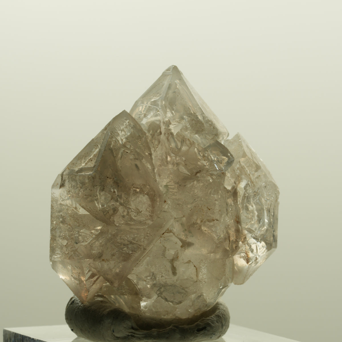 Skelett Phantom Rauchquarz Fenster Zepter Doppelender Spitze Goboboseb, Namibia 34*30*17mm #14227