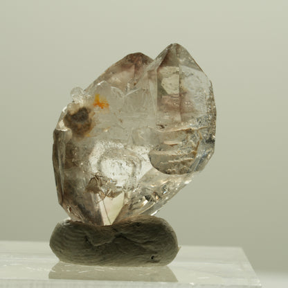 Skelett Phantom Rauchquarz Fenster Zepter Doppelender Spitze Goboboseb, Namibia 22*15*11mm #14233
