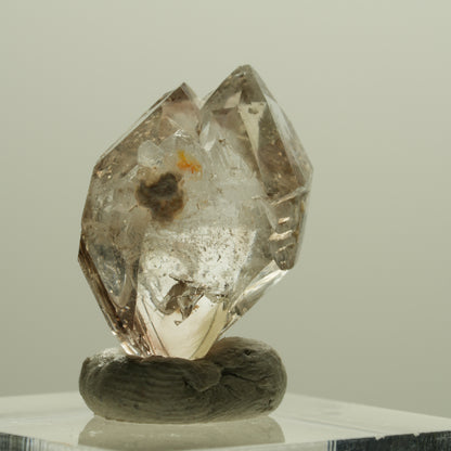 Skelett Phantom Rauchquarz Fenster Zepter Doppelender Spitze Goboboseb, Namibia 22*15*11mm #14233