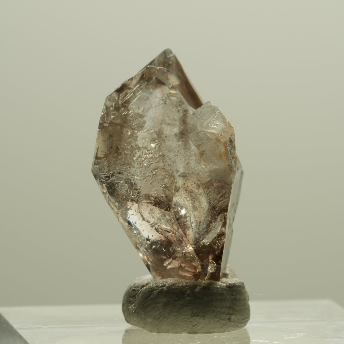 Skelett Phantom Rauchquarz Fenster Zepter Doppelender Spitze Goboboseb, Namibia 22*15*11mm #14233