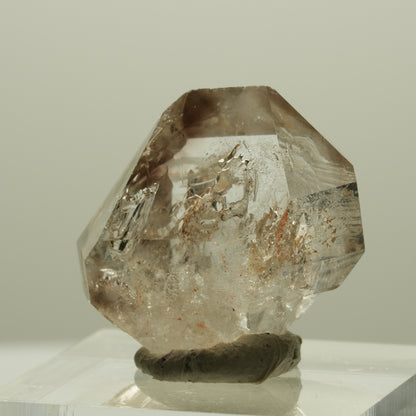 Skelett Phantom Rauchquarz Fenster Zepter Doppelender Spitze Goboboseb, Namibia 25*20*13mm #14236