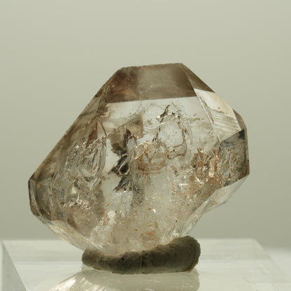 Skelett Phantom Rauchquarz Fenster Zepter Doppelender Spitze Goboboseb, Namibia 25*20*13mm #14236